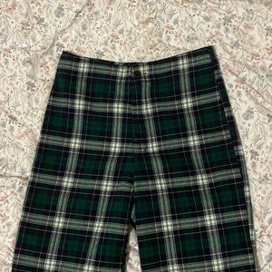 green plaid brandy melville tilden pants